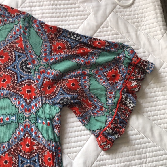 Democracy| Dress| Women’s| Size 1X|. Multicolor, green, orange, blue Bohemian - Picture 5 of 16